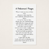 Carte de prière funéraire de la police Mémorial de (Dos)