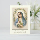 Carte de prière funéraire de la Sainte Mère Marie (Debout devant)