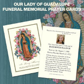 Carte de prière funéraire de la Vierge catholique 