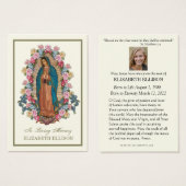 Carte de prière funéraire de la Vierge catholique  (Devant & derrière)