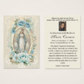 Carte de prière funéraire de la Vierge espagnole (Devant & derrière)