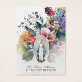 Carte de prière funéraire de la Vierge Marie Fatim (Devant)