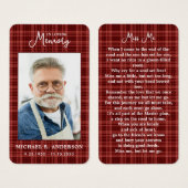 Carte de prière funéraire de l'automne (Devant & derrière)