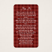 Carte de prière funéraire de l'automne (Dos)