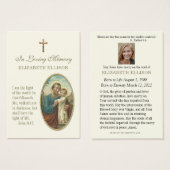 Carte de prière funéraire de l'Écriture Jésus Sain (Devant & derrière)