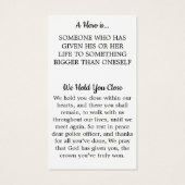 Carte de prière funéraire de l'officier de police (Dos)