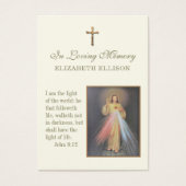 Carte de prière funéraire de Miséricorde Divine de (Devant)