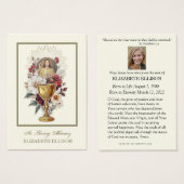 Carte de prière funéraire de Miséricorde Divine de (Devant & derrière)