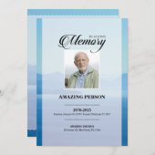 Carte de prière funéraire de montagne bleue Modèle (Devant / Derrière)