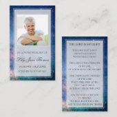 Carte de prière funéraire de nuit étoilée | Mémoir (Devant / Derrière)