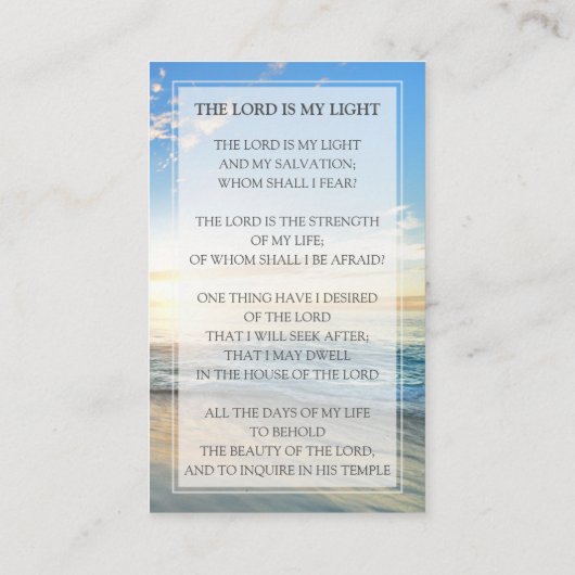 Carte de prière funéraire de plage | Dans la mémoi (Dos)