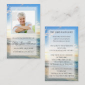 Carte de prière funéraire de plage | Dans la mémoi (Devant / Derrière)