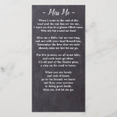 Carte de prière funéraire de poème de Sympathie de (Dos)