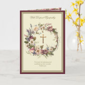 Carte de prière funéraire de sympathie catholique (Fleur jaune)