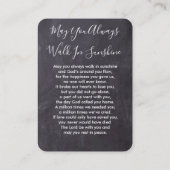 Carte de prière funéraire de Sympathy Memorial Rus (Dos)