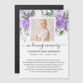 Carte de prière funéraire de Sympathy Photo violet (Devant / Derrière)