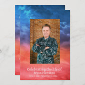 Carte de prière funéraire des anciens combattants  (Devant / Derrière)