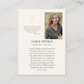 Carte de prière funéraire du Coeur Immaculé de Mar (Dos)