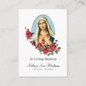 Carte de prière funéraire du Coeur immaculé de Mar (Devant)