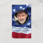 Carte de prière funéraire du drapeau américain (Devant)