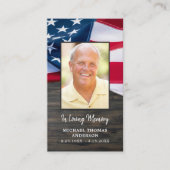 Carte de prière funéraire du drapeau américain Pat (Devant)