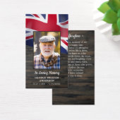 Carte de prière funéraire du drapeau britannique (Bureau)