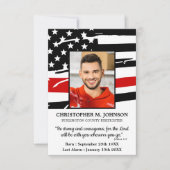 Carte de prière funéraire du drapeau du pompier (Devant)