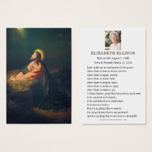 Carte de prière funéraire du Jardin Jésus de Geths