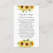 Carte de prière funéraire du Mémorial de tournesol (Dos)