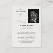 Carte de prière funéraire du Sacré-Coeur de Jésus (Dos)