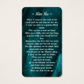 Carte de prière funéraire Emerald Green (Dos)