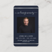 Carte de prière funéraire en bleu blanc (Devant)