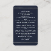 Carte de prière funéraire en bleu blanc (Dos)