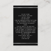 Carte de prière funéraire en croix blanche noire (Dos)