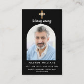 Carte de prière funéraire en croix blanche noire (Devant)