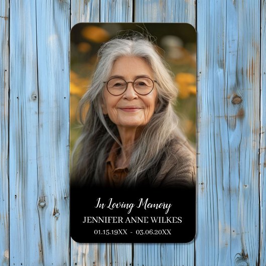 Carte de prière funéraire en forme de Black Memori