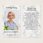 Carte de prière funéraire en marbre (Devant & derrière)