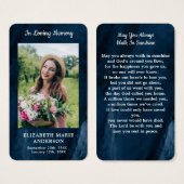 Carte de prière funéraire en marbre bleu (Devant & derrière)