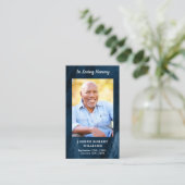 Carte de prière funéraire en marbre bleu Photo (Debout devant)