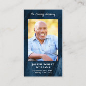 Carte de prière funéraire en marbre bleu Photo (Devant)