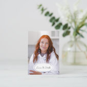 Carte de prière funéraire en marbre rose avec phot (Debout devant)