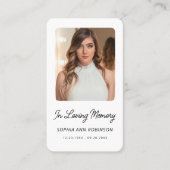 Carte de prière funéraire en mémoire d'amour (Devant)