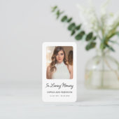 Carte de prière funéraire en mémoire d'amour (Debout devant)