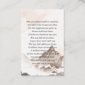 Carte de prière funéraire en mémoire d'amour (Dos)