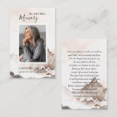 Carte de prière funéraire en mémoire d'amour (Devant / Derrière)