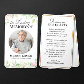 Carte de prière funéraire en mémoire d'amour