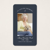 Carte de prière funéraire en mémoire d'amour (Devant)