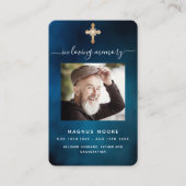 Carte de prière funéraire en or bleu ciel (Devant)