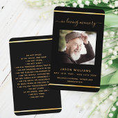 Carte de prière funéraire en or noir