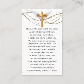 Carte de prière funéraire encadrée en or (Dos)